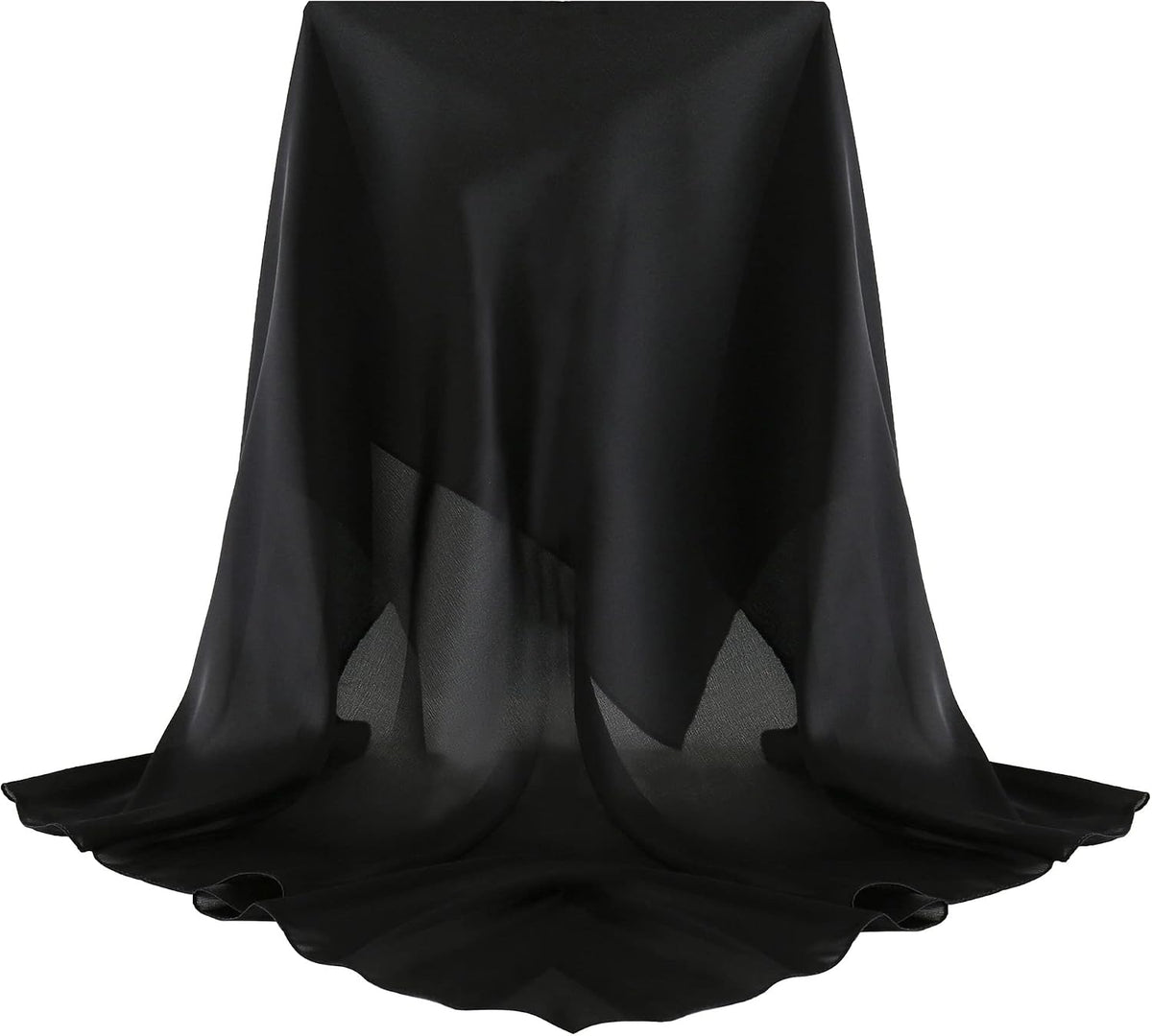 Noir black silk scarf
