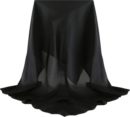Noir black silk scarf
