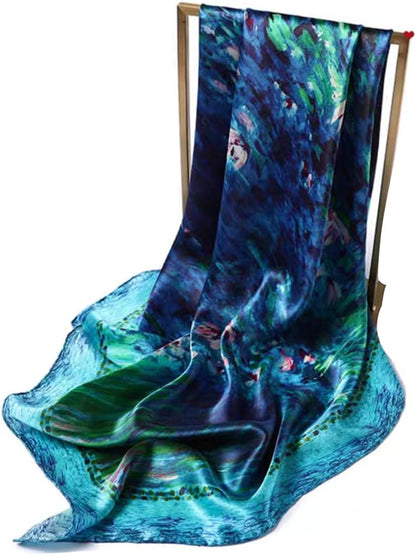 Water Lily silk scarf print