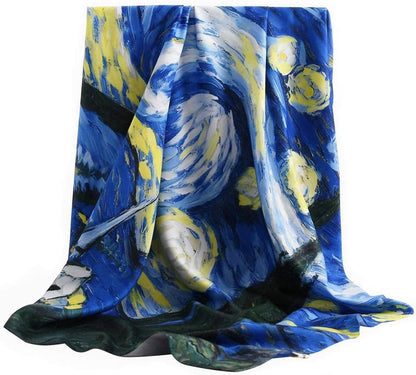 Starry Night silk scarf print