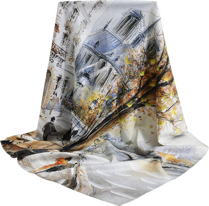 Autumn Street silk scarf print